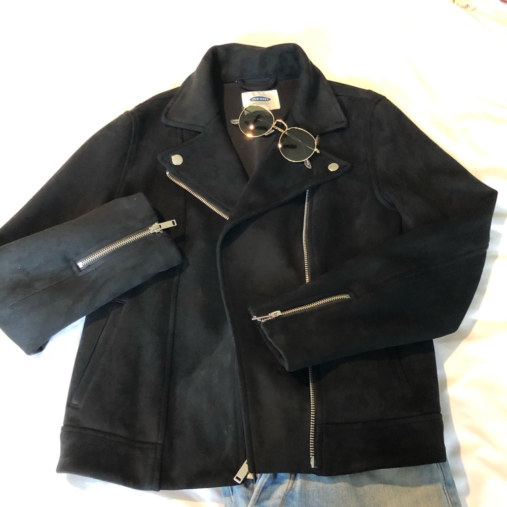 Old Navy faux suede black moto jacket